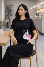 BLACK WOMEN H/S CO-ORD SET