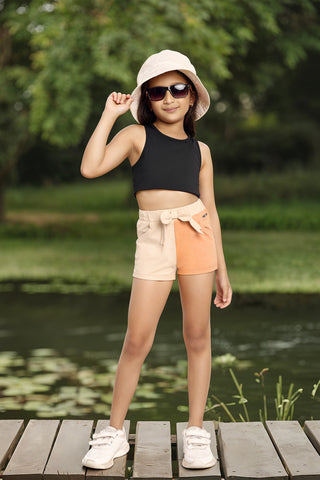 Girls Beige Casual Shorts