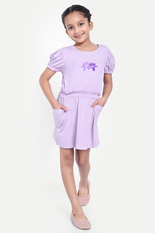 Girls' Floral Print Dress with Pockets