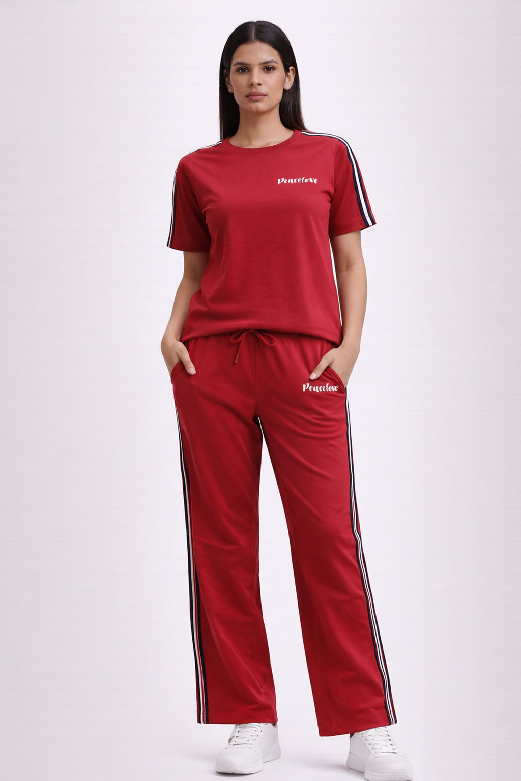 RED WOMEN H/S CO-ORD SET
