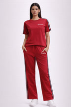 RED WOMEN H/S CO-ORD SET