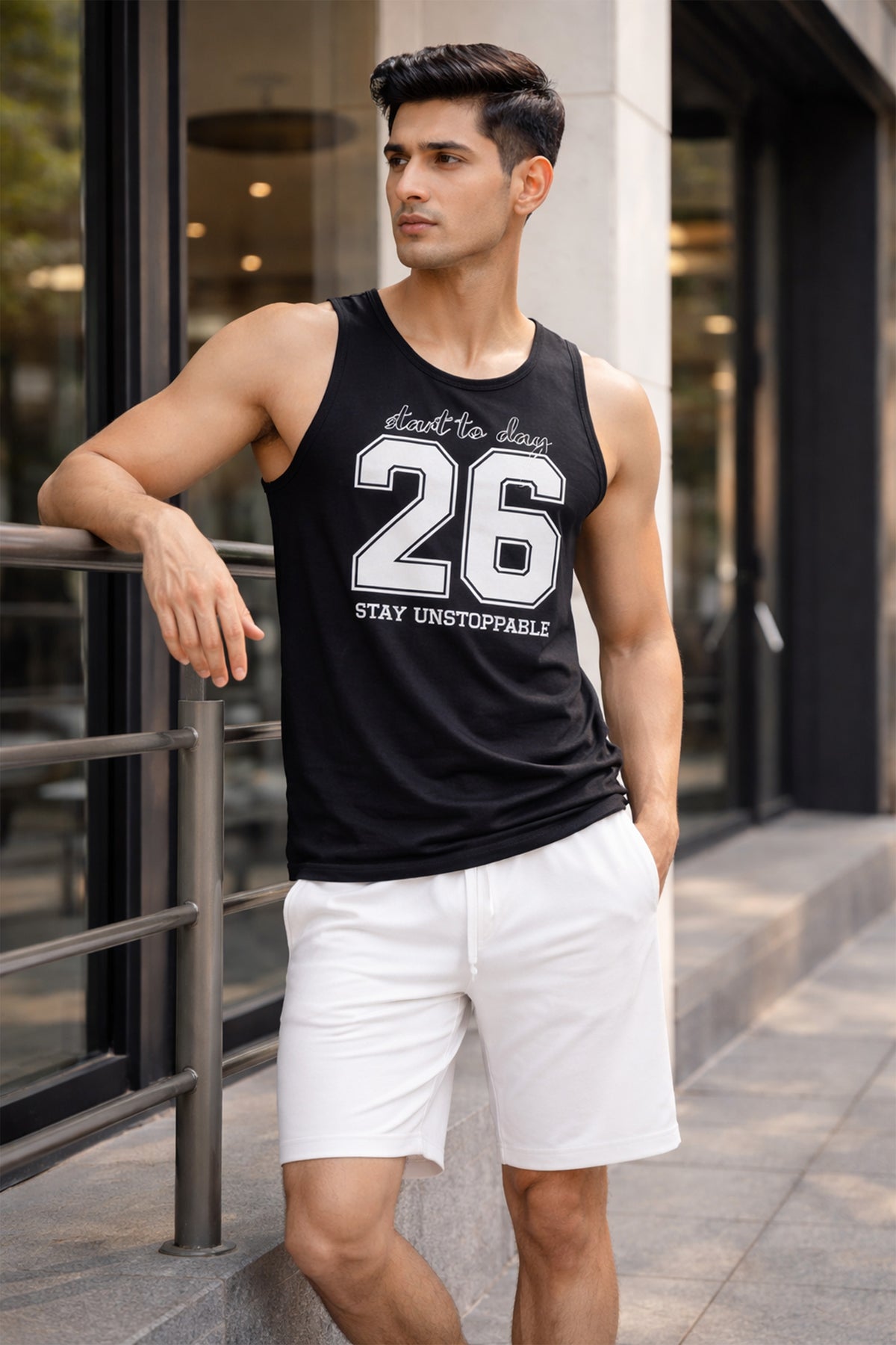 BLACK COLOR MEN TANK TOP