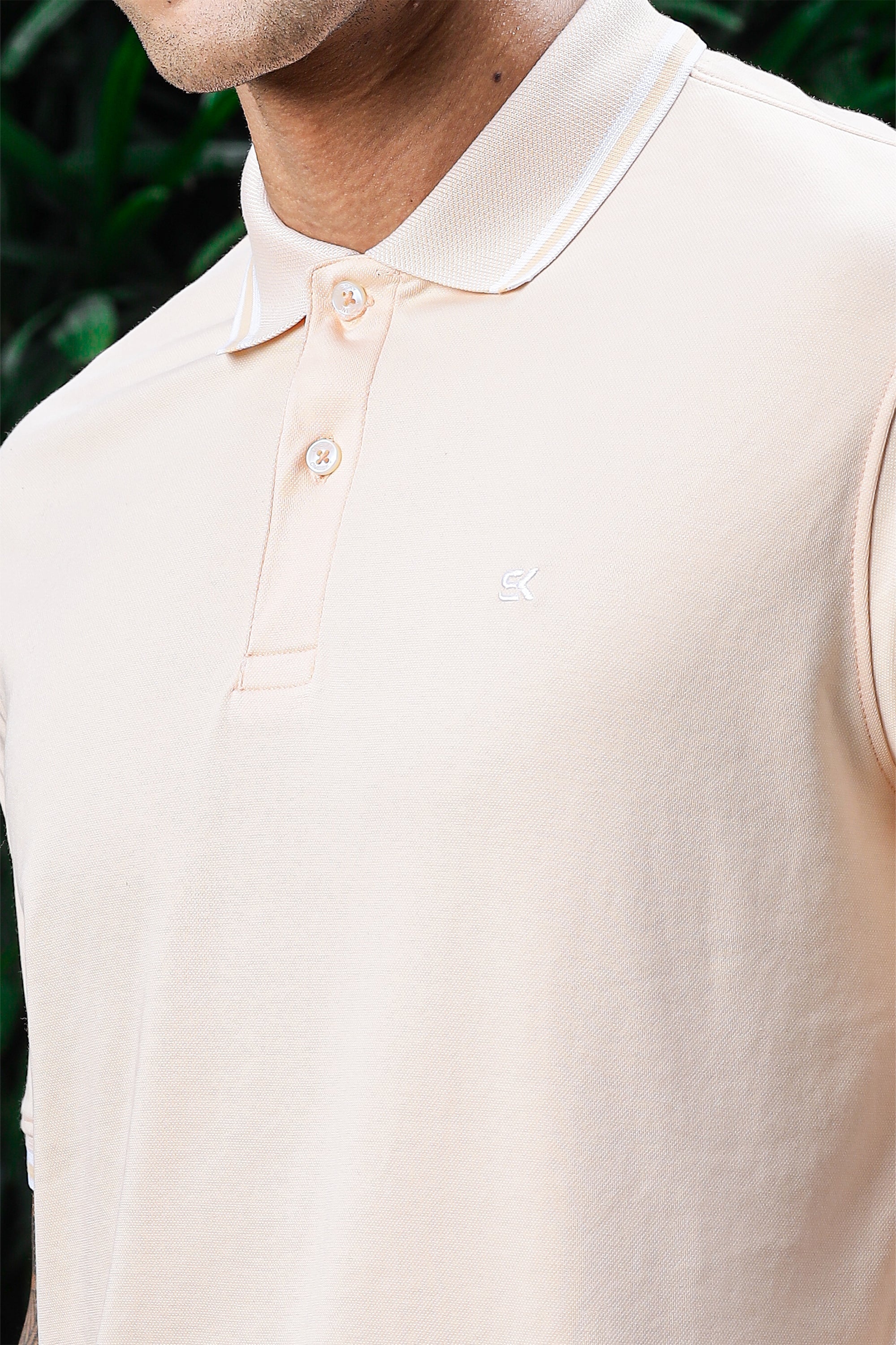 ONE SKY Men's 100% Cotton Polo Self-Design T-Shirt