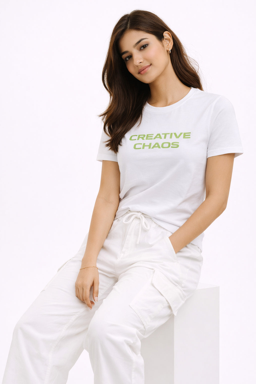 WHITE WOMEN H/S CO-ORD SET