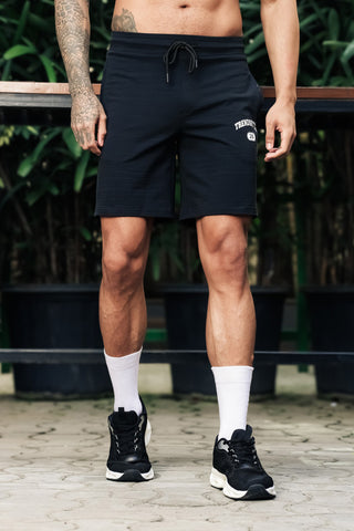 ONE SKY Men’s Cotton Spandex Printed Shorts | Mid Rise Casual Shorts with Drawstring | Typography Print | 2 Pockets | Machine Wash