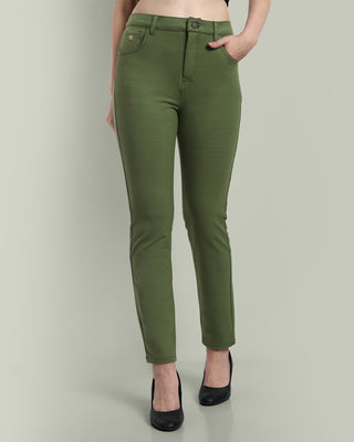 Women Fresh Olive Regular Fit Casual Pant