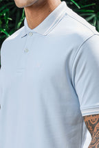 ONE SKY Men's 100% Cotton Polo Self-Design T-Shirt