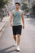 ICE BLUE COLOR MEN TANK TOP