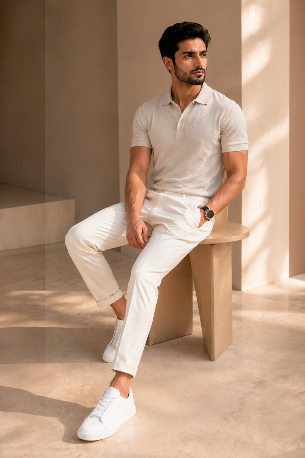 EGRET COLOR MEN TROUSER