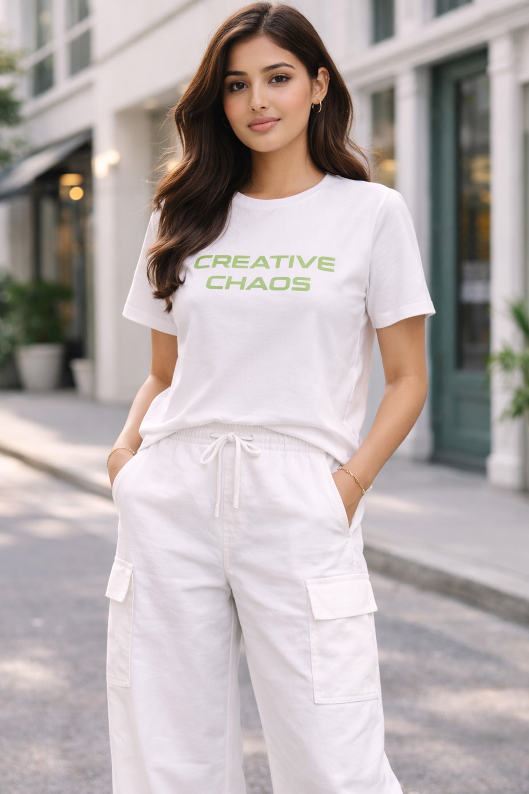 WHITE WOMEN H/S CO-ORD SET