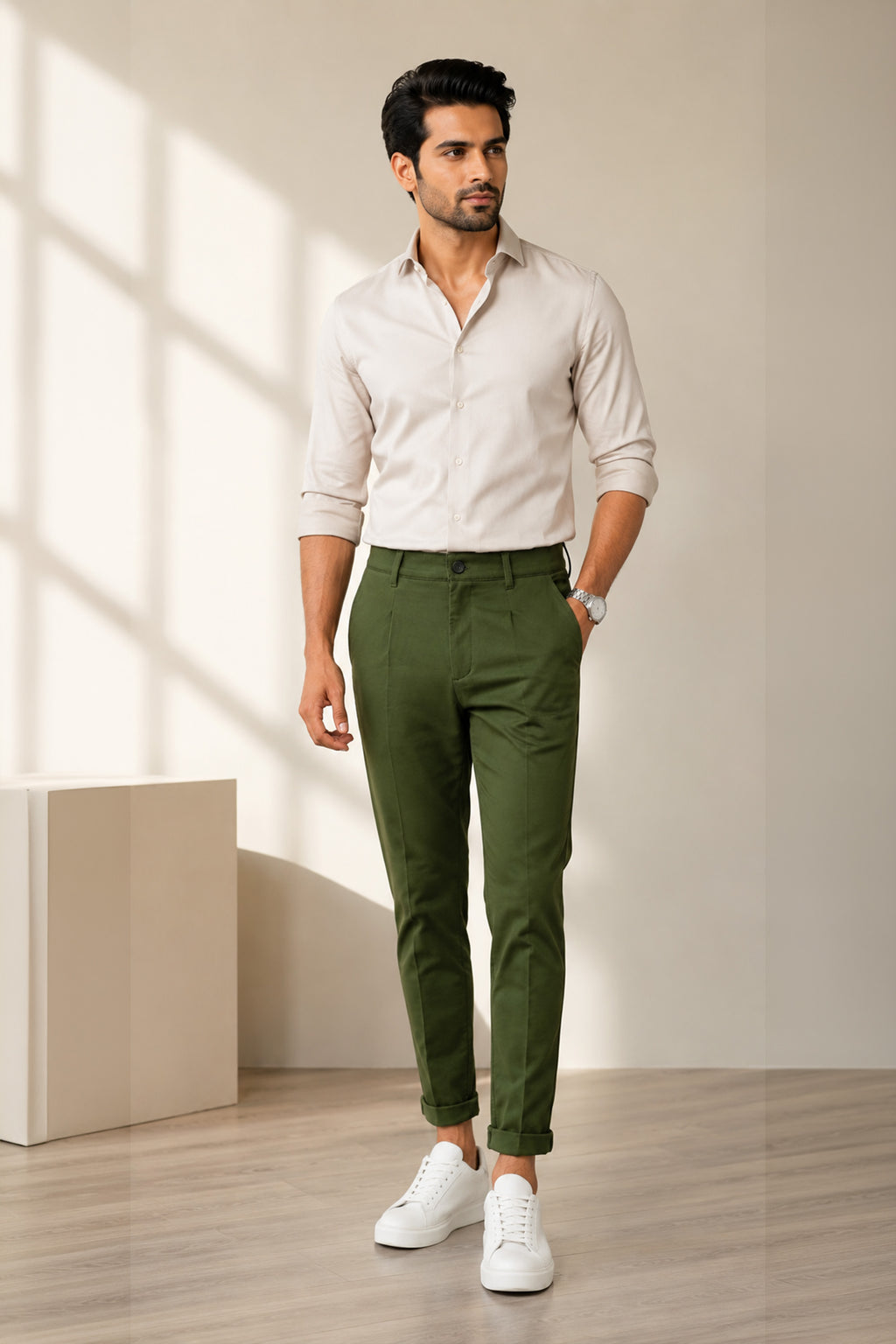 BRONZE GREEN COLOR MEN TROUSER