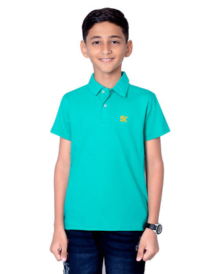 Boys Spot Green Polo T-Shirt