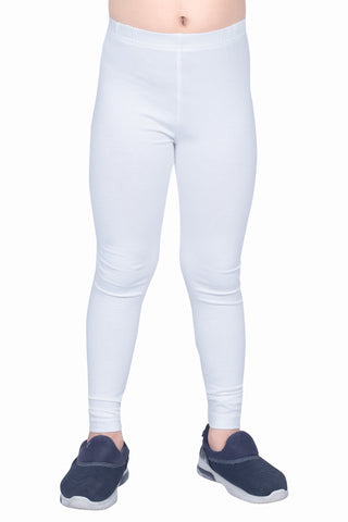 ONE SKY GIRLS WHITE SOLID LEGGINGS