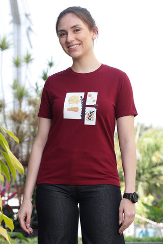 ONE SKY Women’s 95% Cotton 5% Spandex Half Sleeve T-Shirt – Round Neck Graphic Print Top, Casual Pull-On Tee, Machine Washable