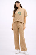 BROWN WOMEN H/S CO-ORD SET