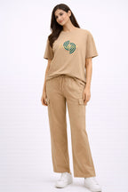 BROWN WOMEN H/S CO-ORD SET