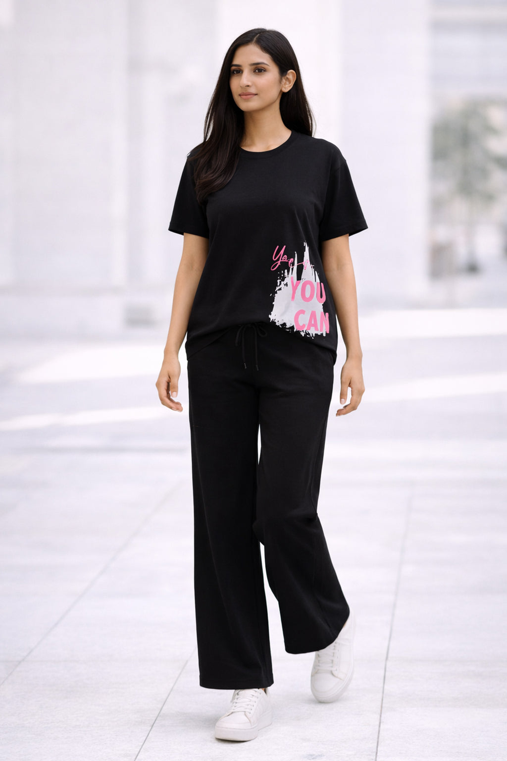 BLACK WOMEN H/S CO-ORD SET