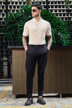 ONE SKY Men's 100% Cotton Polo Self-Design T-Shirt