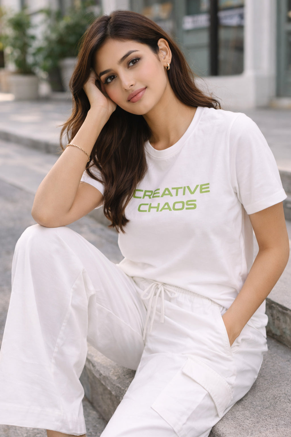 WHITE WOMEN H/S CO-ORD SET