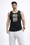BLACK COLOR MEN TANK TOP