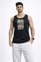 BLACK COLOR MEN TANK TOP