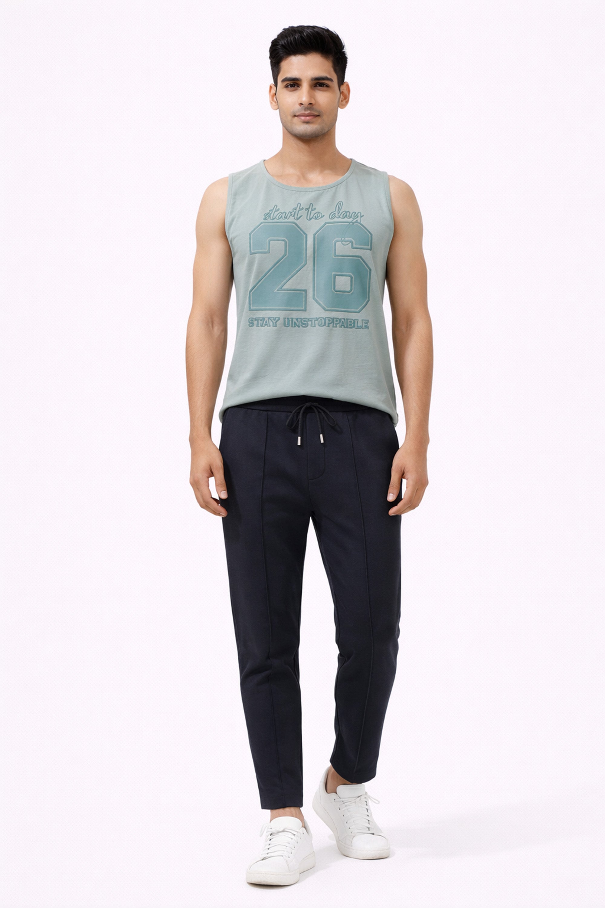 ICE BLUE COLOR MEN TANK TOP