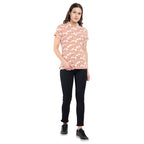Women Clay Floral Polo T-Shirt