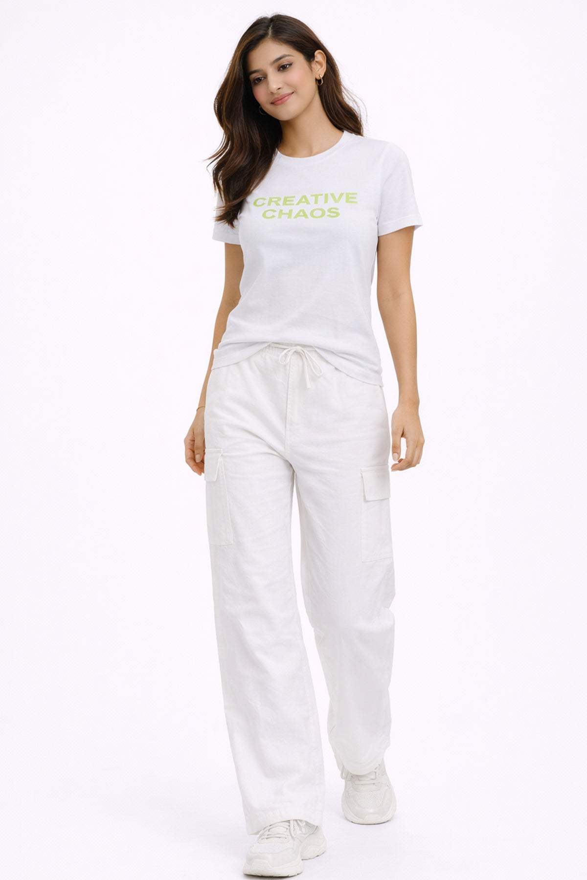 WHITE WOMEN H/S CO-ORD SET