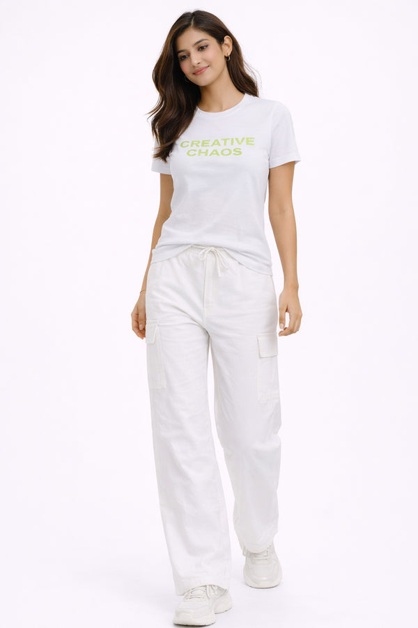 WHITE WOMEN H/S CO-ORD SET