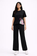 BLACK WOMEN H/S CO-ORD SET