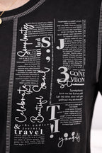 BLACK WOMEN HALF SLEEVE TSHIRT