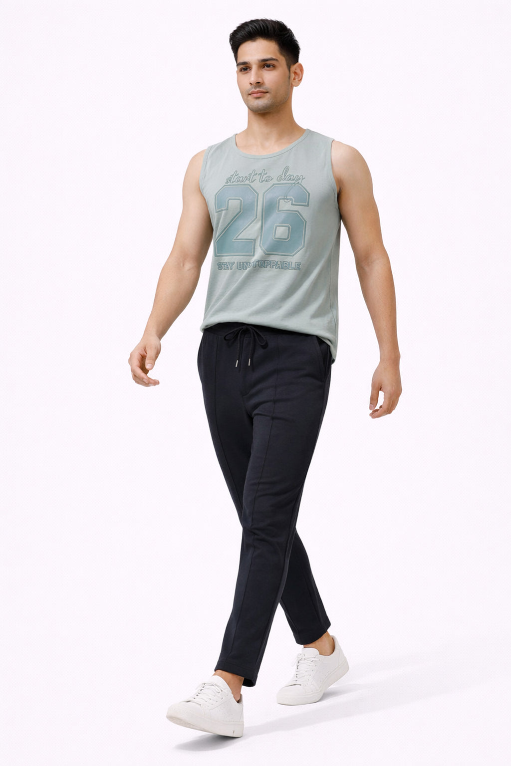 ICE BLUE COLOR MEN TANK TOP
