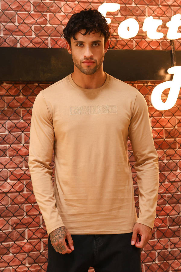 Men’s 100% Cotton Solid Full Sleeve T-Shirt | Round Neck Long Sleeve Casual Tee | Soft Breathable Fabric | Machine Washable