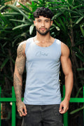 ONE SKY Men’s 100% Cotton Printed Tank Top | Sleeveless Round Neck Casual Vest | Typography Print | Machine Wash