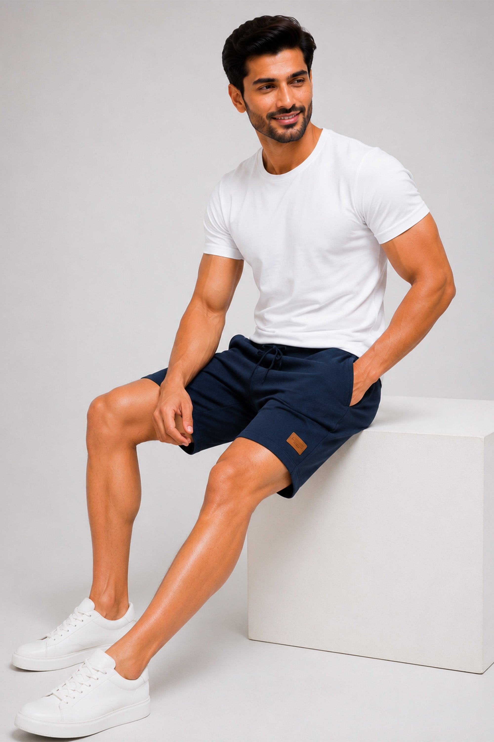 NAVY COLOR MEN SHORTS