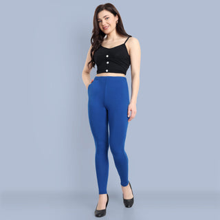 WOMENS INDIGO REGULAR LENGTH POCKET LEGGING