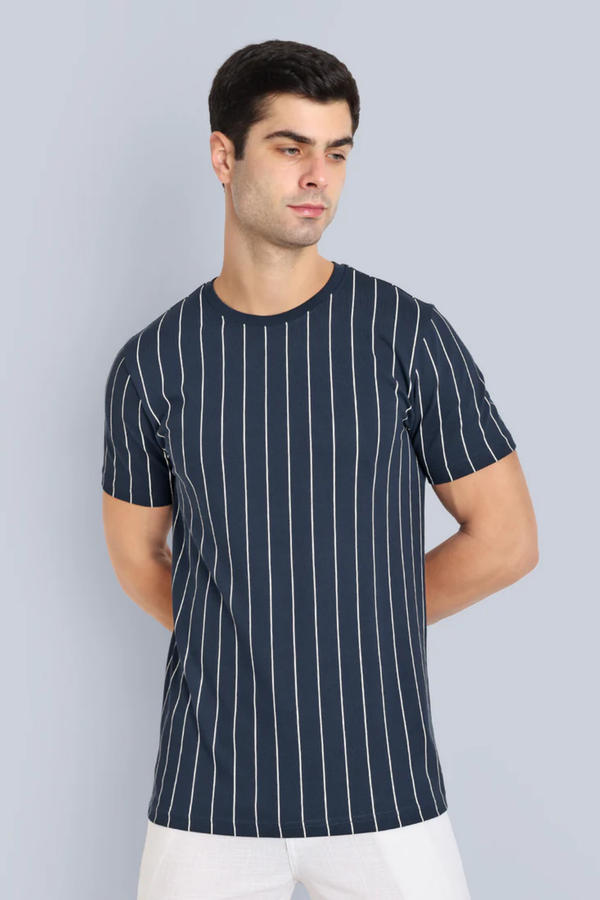 Men Navy Regular Fit Summer T-Shirt