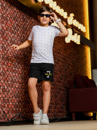 Casual Shorts for Boys, Versatile Kidswear, Plain Drawstring Waist, Relaxed Fit, Black