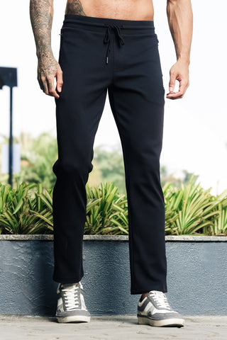 ONE SKY Men’s Cotton Blend Track Pants | Mid Rise Casual Joggers with Drawstring | 2 Pockets | Solid Color | Machine Wash