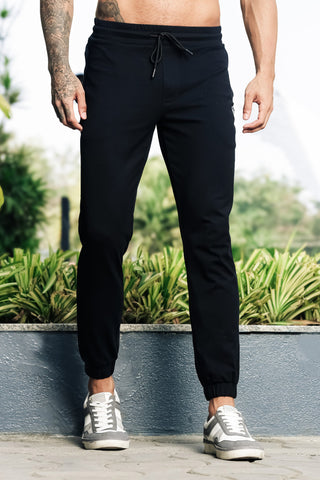 ONE SKY Men’s 100% Cotton Track Pants | Mid Rise Casual Joggers with Drawstring | 3 Pockets | Solid Color | Machine Wash