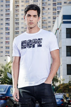 Men's 100% Cotton 'HOPE' Printed Round Neck T-shirt
