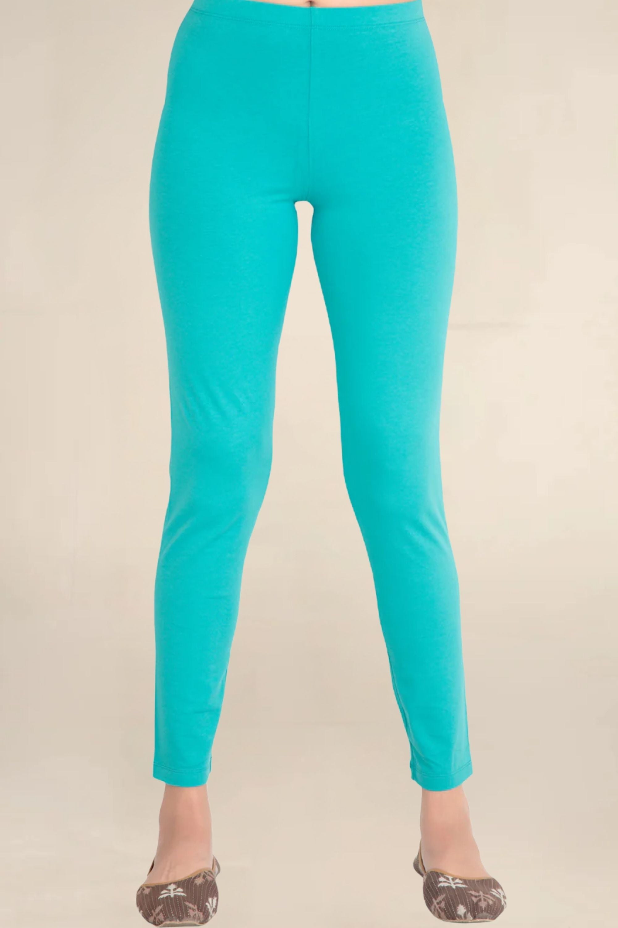 ONE SKY WOMEN AQUA SOLID LEGGINGS