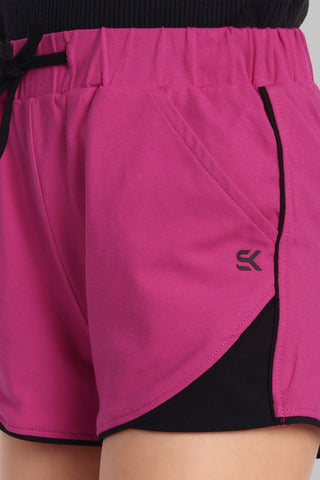 Girls Fuchsia Comfort Cotton Shorts