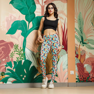 Womens Printed Cotton Leggings - Floral Elegance with Supreme Comfort