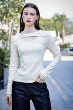 Women's Keyhole Neckline Full Sleeve Top