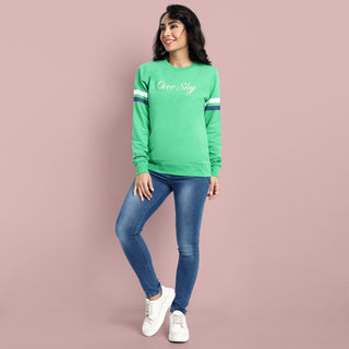 Women Spot Green Sweatshirt