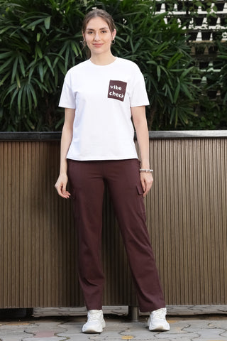 ONE SKY Women’s Cotton Half Sleeve Co-Ord Set – Solid Round Neck Top & Mid-Rise Drawstring Bottom, Casual Cotton Loungewear, Machine Washable, 2-Piece Set