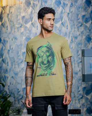 Men's Dried Herb Graphic Tshirt with Rubber Print