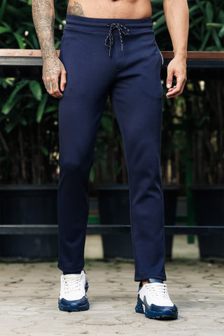 ONE SKY Men’s Cotton Blend Track Pants | Mid Rise Casual Joggers with Drawstring | 3 Pockets | Solid Color | Machine Wash