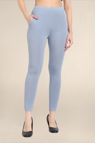 Women Shark Grey Ankle Length Legging